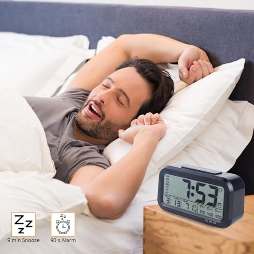 Digital Alarm Clock with 43 Screen and 3 Bells for Heavy Sleepers