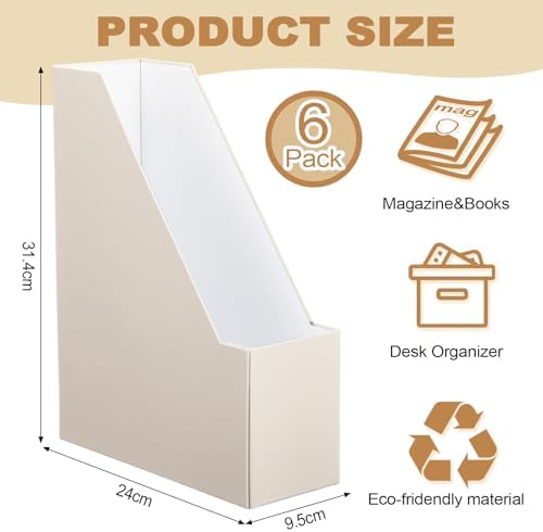 Feifeiya Magazine File Holder Set of 6 Beige