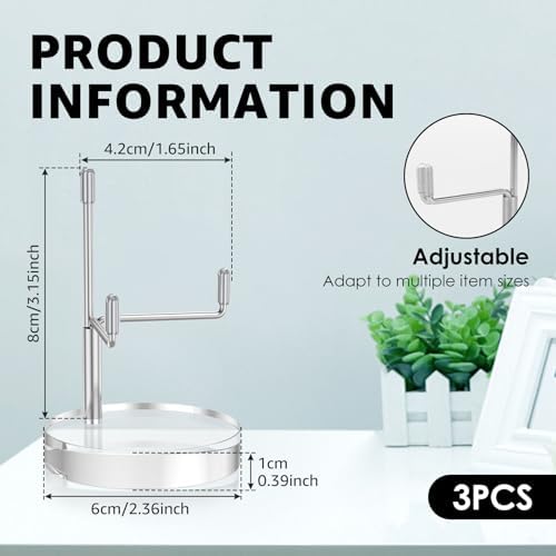 3Pcs Adjustable Metal Arms Display Stand for Rocks and Gems