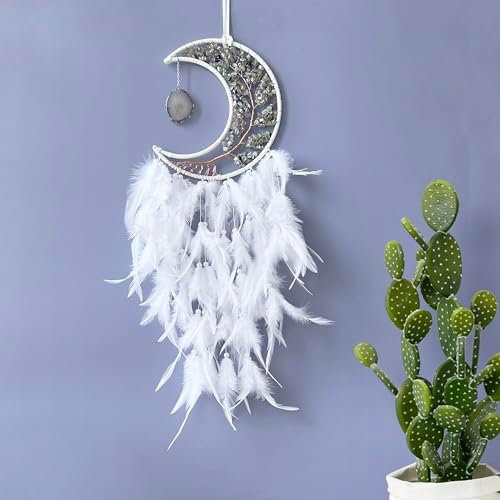 Moon Dream Catchers with Chakra Agate Stone