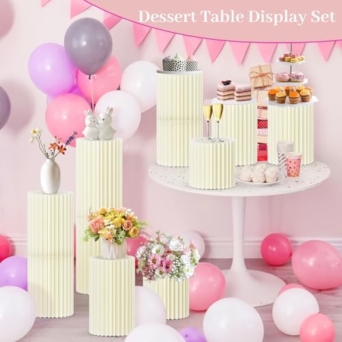 Cylinder Stands for Party 3 Pcs Foldable Display Set