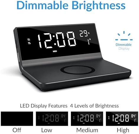 Supersonic SC-6025QI Dual Alarm Clock with Wireless Charging