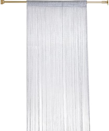 String Curtains 39x79 Inch Shiny Lightweight Polyester Doorway Curtains with Rod Pocket