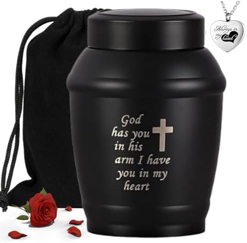 58 Inch Stainless Steel Cremation Urn with Ashes Necklace