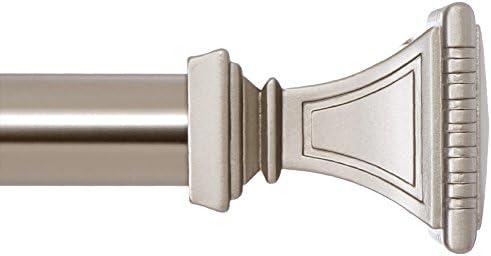 Ivilon Decorative Window Curtain Rod with Carved Square Finials