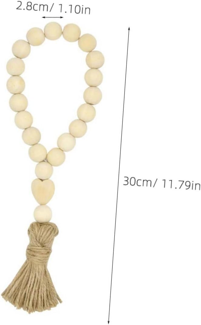 Garneck Wooden Bead Garland Rustic Tassels