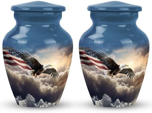 Yasubjag 3 Inch American Flag Eagle Urn For Ashes