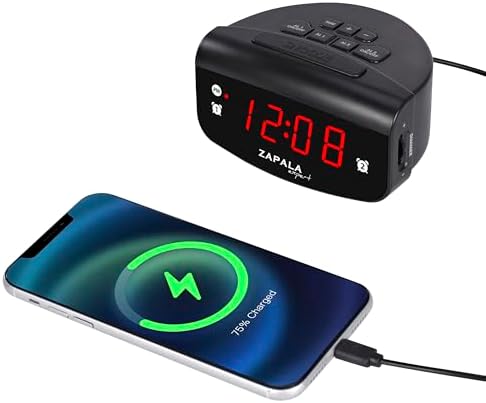 Zapala Expert Alarm Clock with 2 Alarms and USB Charging