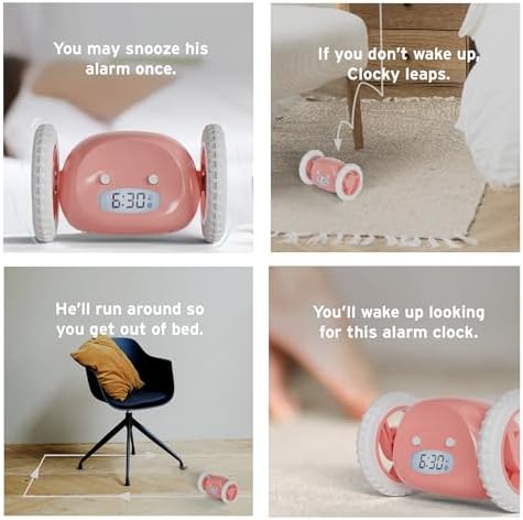 Extra Super Loud Alarm Clock with Rolling Wheels