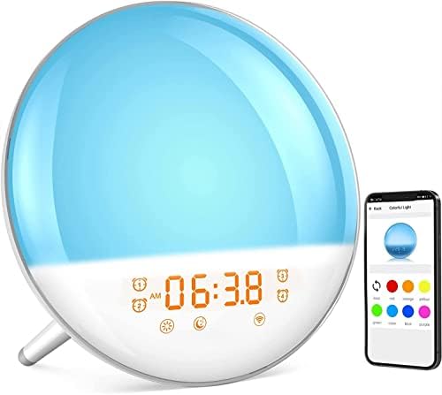 Smart Sunrise Alarm Clock with 4 Alarms and FM Radio