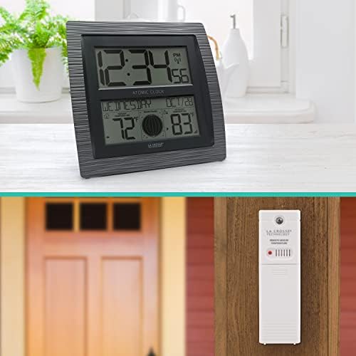 La Crosse Technology BBB86118 Curved Atomic Digital Clock with Moon Phase and Temperature