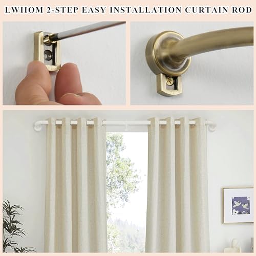 Antique Bronze Curtain Rods 48-88 Inches No Screw Adjustable