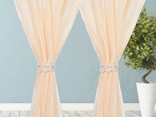 SUQ I OME Pearl Beaded Magnetic Curtain Holdbacks