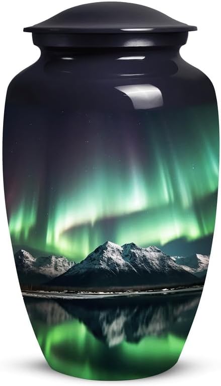YATSKIA Large Aurora Borealis Cremation Urn for Adult Ashes
