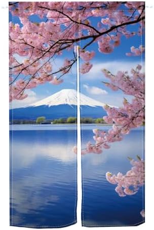 Japanese Mount Fuji Noren Door Curtain for Home Kitchen Bathroom
