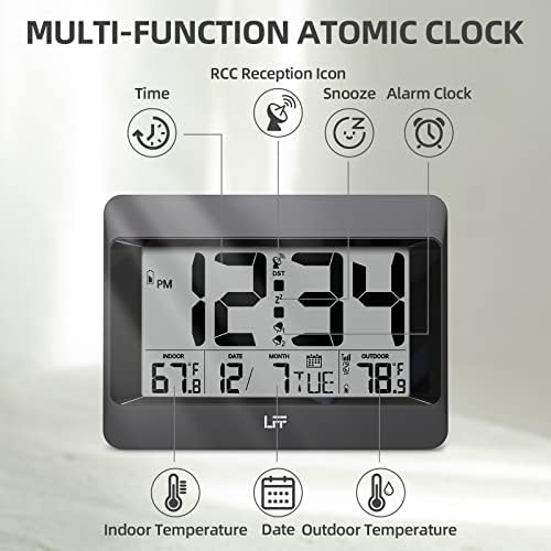 LFF Atomic Clock with Outdoor Sensor and Temperature Display