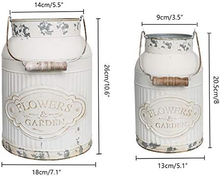 Yoillione Farmhouse Decor Milk Jug Vase White