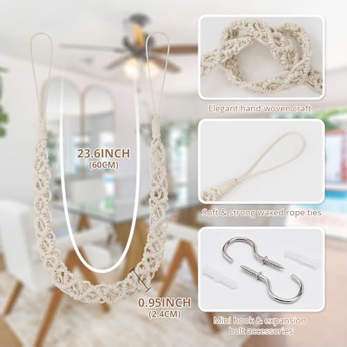 NICEEC 2 Pack Wax Rope Curtain Tiebacks