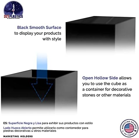 Acrylic Pedestal Stand 10x10x10 Black Display Riser
