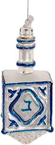 Kurt Adler 4-14 Inch Noble Gems Glass Dreidel Hanukkah Ornament