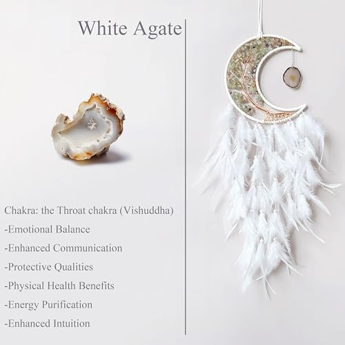 Moon Dream Catchers with Chakra Agate Stone