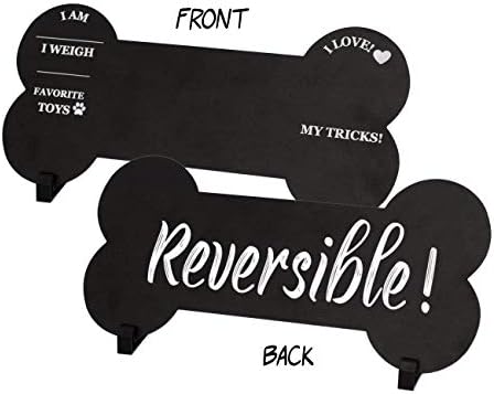 Dog Milestone Chalkboard Sign - Double Sided Reusable with Stands for Celebrations