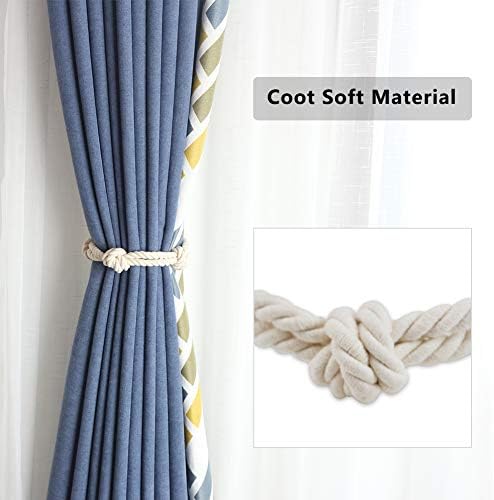 BEL AVENIR 2 Pack Boho Cotton Curtain Tiebacks