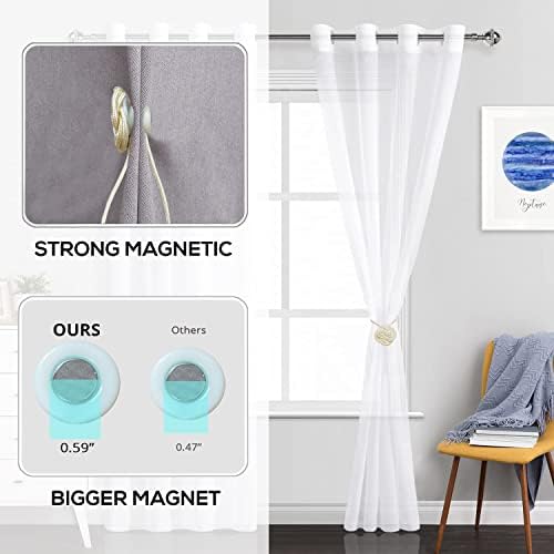 HIASTRA Strong Magnetic Curtain Tiebacks 4 Pack