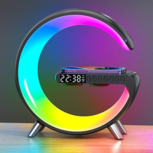 LED Wireless Charger Ambience Light with Bluetooth Audio Clock