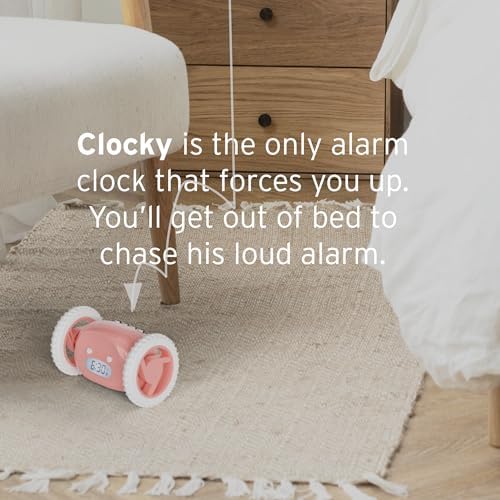 Extra Super Loud Alarm Clock with Rolling Wheels