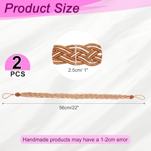 Uxcell 2 Pcs Curtain Tiebacks Orange 56cm Braided Holdbacks