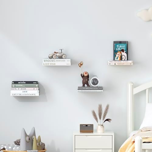 Storage Maniac Floating Book Shelves 4 Pack Black