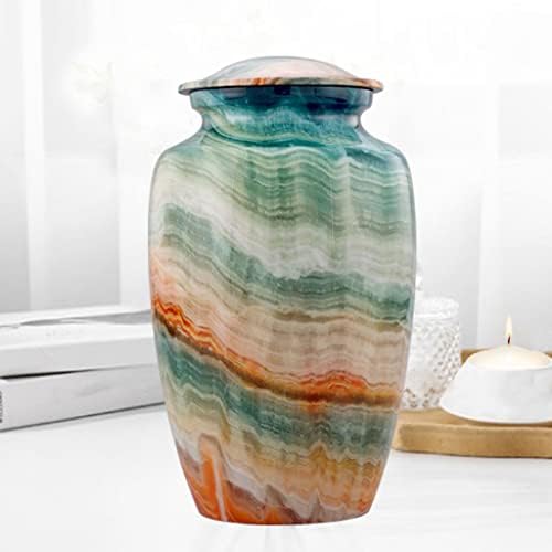 Elegant Blue Marsh Marble Cremation Urn for Human Ashes