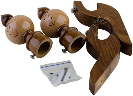 ARTISANS Craft Wooden Curtain Rod Brackets Finials for 1 Inch Rod