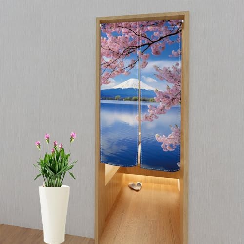 Japanese Mount Fuji Noren Door Curtain for Home Kitchen Bathroom