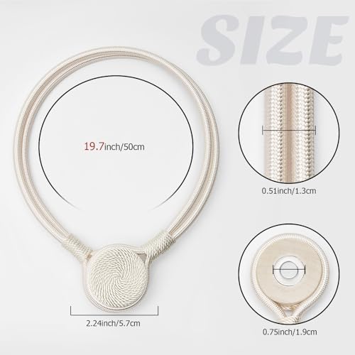 NICEEC 4 Pack Magnetic Curtain Tiebacks with Unique Medal Shape