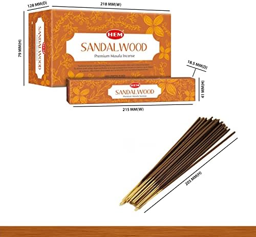 HEM Premium Sandalwood Masala Incense Sticks - Pack of 12