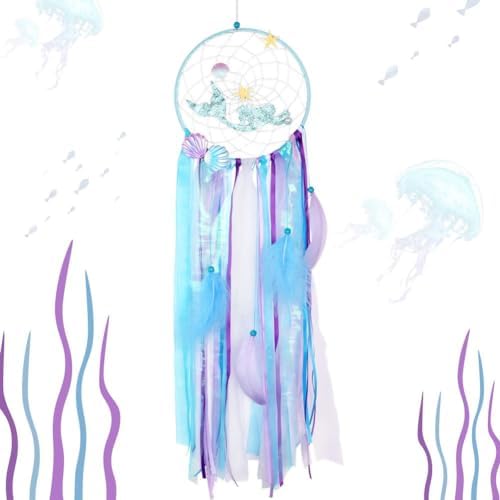 OurWarm Mermaid Dream Catcher Wall Decor for Girls