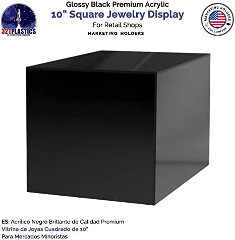 Acrylic Pedestal Stand 10x10x10 Black Display Riser