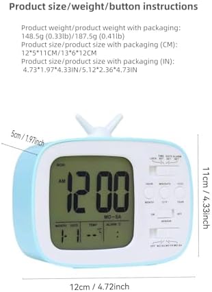 YHFITN Smart Digital Alarm Clock for Kids Bedroom Green
