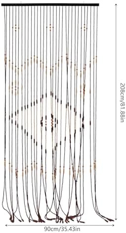 Beaded Curtain Door String with Bamboo and Wood Chocolate 355x82in