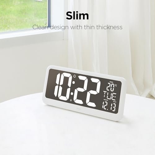 Mooas Digital Alarm Clock with Mirror Display