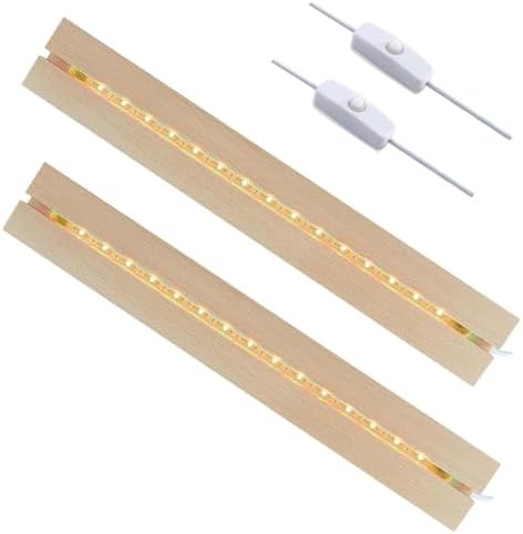 LED Light Base for Acrylic 2 Pcs 1181 Inch Wooden Display Pedestal