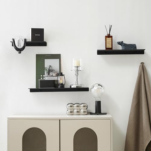JOOM Small Metal Wall Floating Shelf - Black 8 Inch