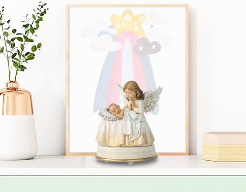 Guardian Angel Music Box Figurine - 53 Inch Musical Angel Decoration