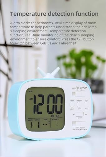 YHFITN Smart Digital Alarm Clock for Kids Bedroom Green
