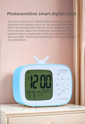 YHFITN Smart Digital Alarm Clock for Kids Bedroom Green