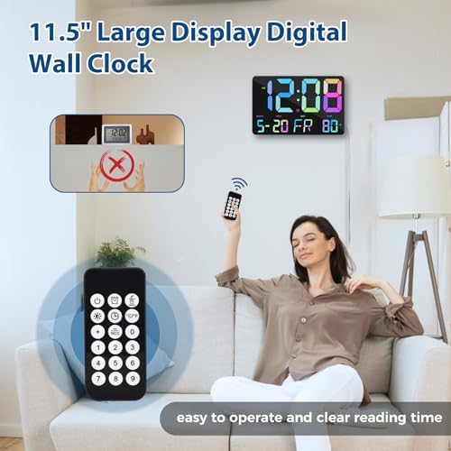 SZELAM Digital Wall Clock with Remote Control