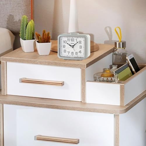 Seiko Akarui Quiet Alarm Clock 35 Inch Silver