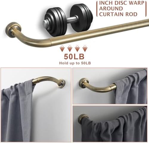 Antique Bronze Curtain Rods 48-88 Inches No Screw Adjustable